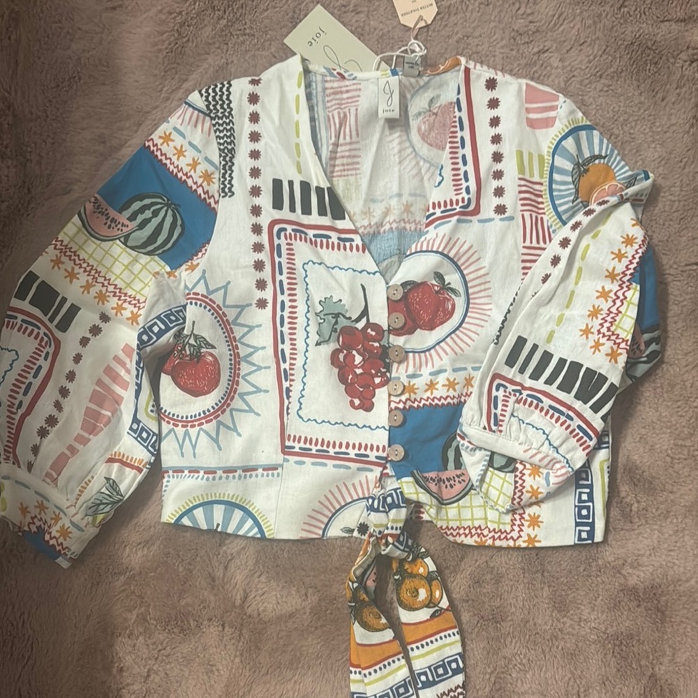 Colorful Patterned Crop Top